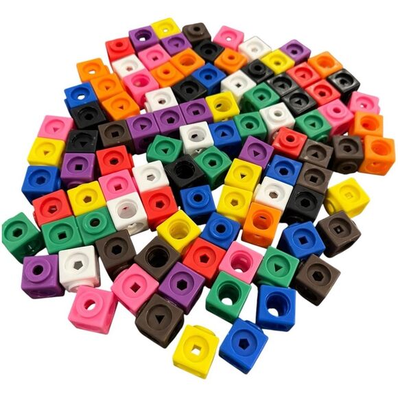 Learning Resources STEM Explorers MathLink 98 Colorful Cubes Educational Toy. 5+ - Picture 2 of 9